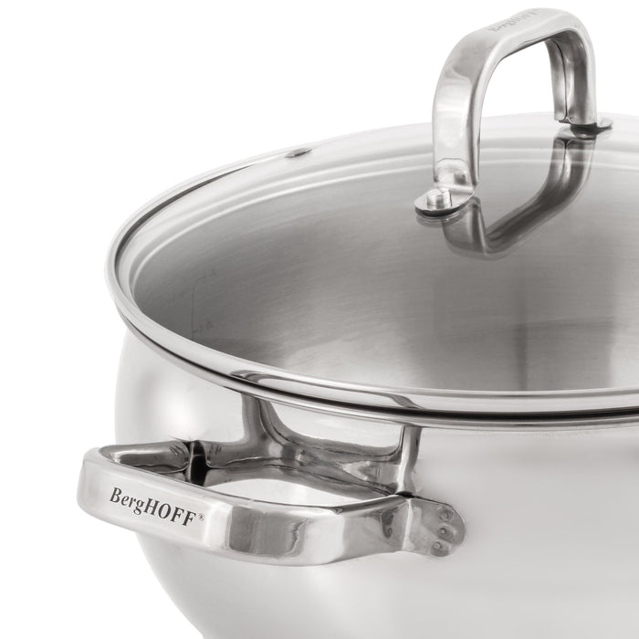 BergHOFF Belly Shape 12pc 18/10 Stainless Steel Cookware Set, Glass Lids - Cookware Sets