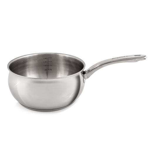 BergHOFF Belly Shape 18/10 Stainless Steel 8" Sauce Pan with Glass Lid, 3.2qt. - Saucepans