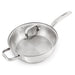 BergHOFF Belly Shape 18/10 Stainless Steel 9.5" Deep Skillet with Glass Lid, 3.2qt - Skillets & Frying Pans