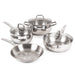 BergHOFF Belly Shape 18/10 Stainless Steel 9.5" Deep Skillet with Glass Lid, 3.2qt - Skillets & Frying Pans
