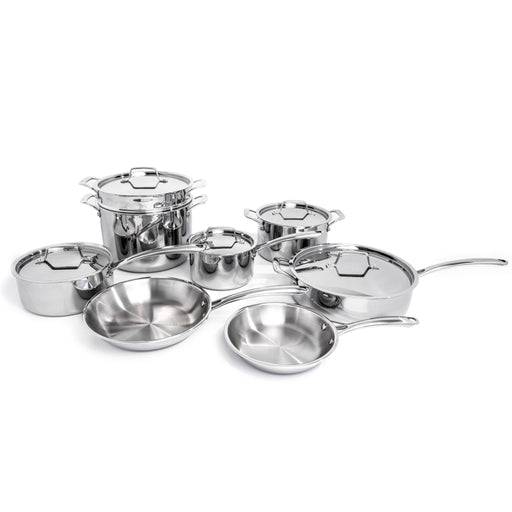 BergHOFF Professional 13pc Tri-Ply 18/10 Stainless Steel Cookware Set with SS Lids - Cookware Sets