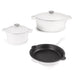 BergHOFF Neo 5pc Cast Iron Dutch Oven Set with 10" Fry Pan, 3qt. & 5qt., White - Cookware Sets