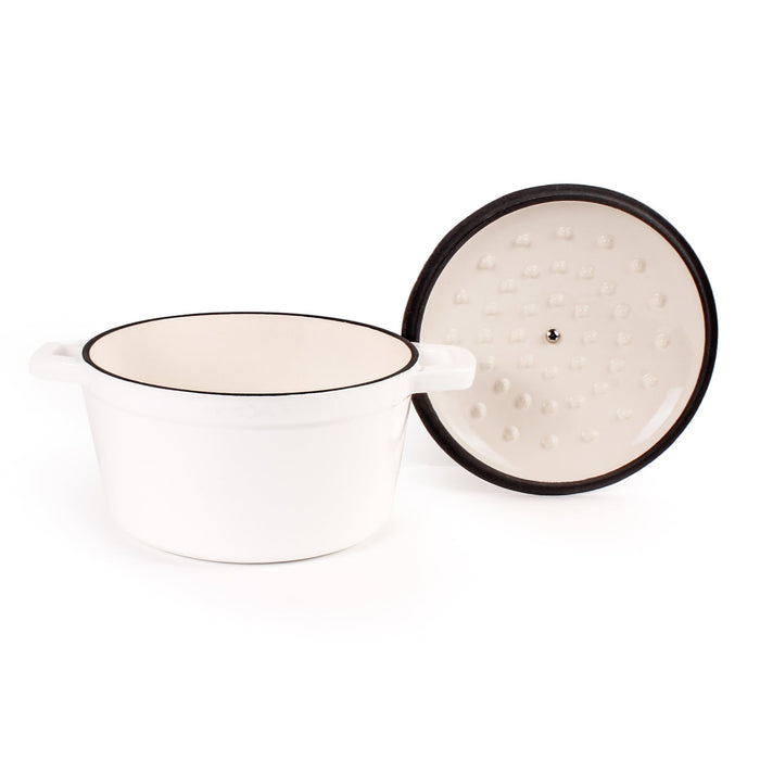 BergHOFF Neo 3pc Cast Iron Cookware Set, Fry Pan & Round Dutch Oven, White - Cookware Sets