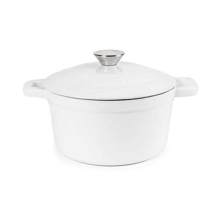 BergHOFF Neo 3pc Cast Iron Cookware Set, Fry Pan & Round Dutch Oven, White - Cookware Sets