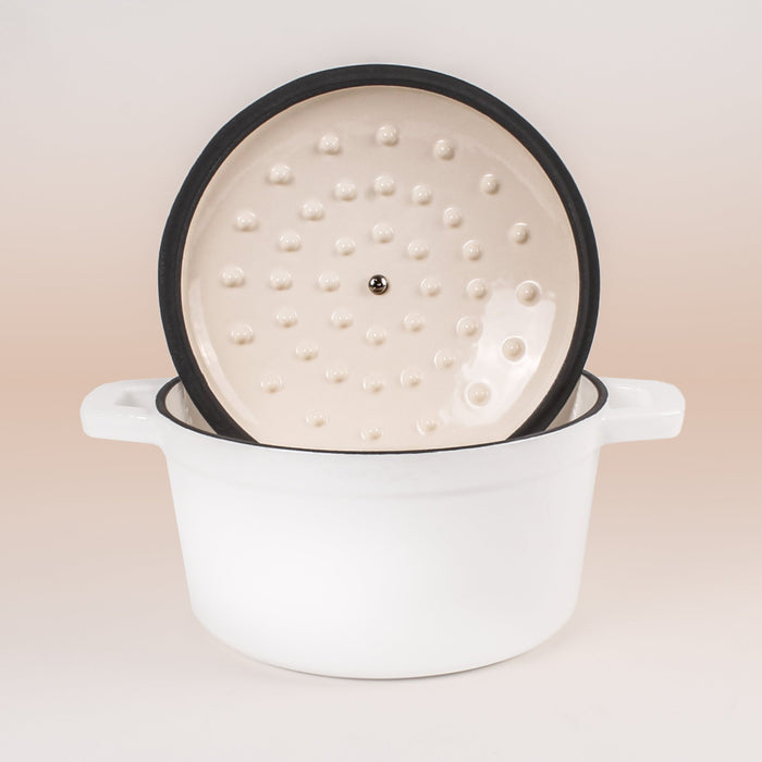 BergHOFF Neo 3pc Cast Iron Cookware Set, Grill Pan & Round Dutch Oven, White - Cookware Sets