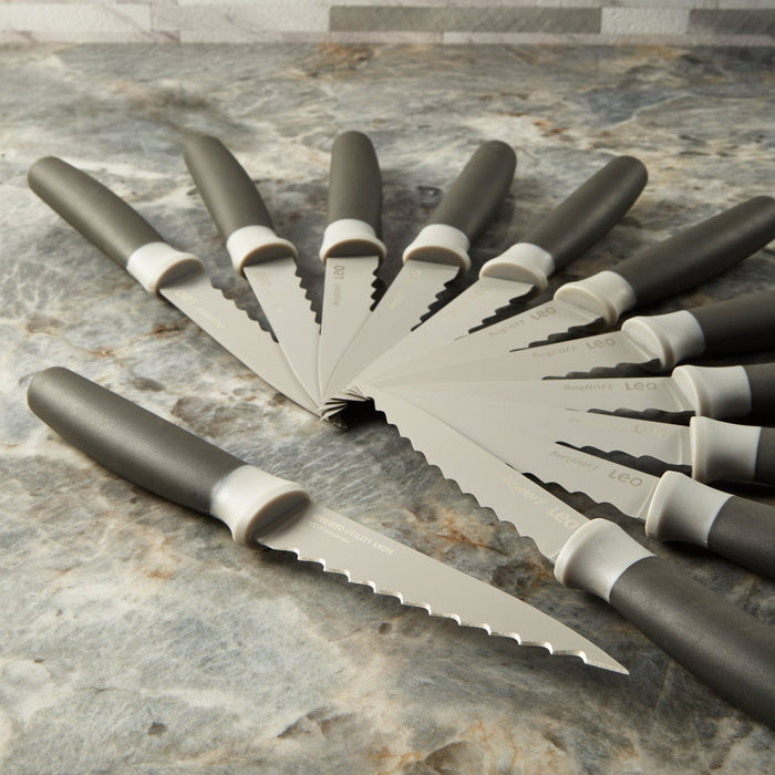 BergHOFF Leo 12pc Stainless Steel Serrated Steak Knives 4.5" - Kitchen Knives