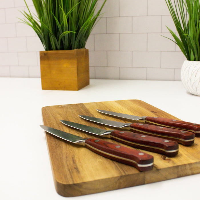 BergHOFF Pakka Wood 7pc Stainless Steel Steak & Carving Knife Set - Kitchen Knives