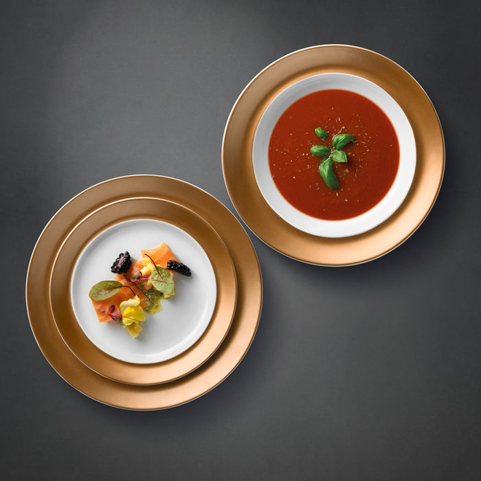 BergHOFF GEM Porcelain 6Pc Dinnerware Place Setting, White & Gold - Dinnerware Sets