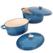 BergHOFF Neo 6pc Cast Iron Dutch Oven Cookware Set with Lids, Blue - Cookware Sets