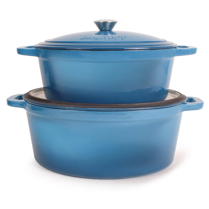 BergHOFF Neo 6pc Cast Iron Dutch Oven Cookware Set with Lids, Blue - Cookware Sets