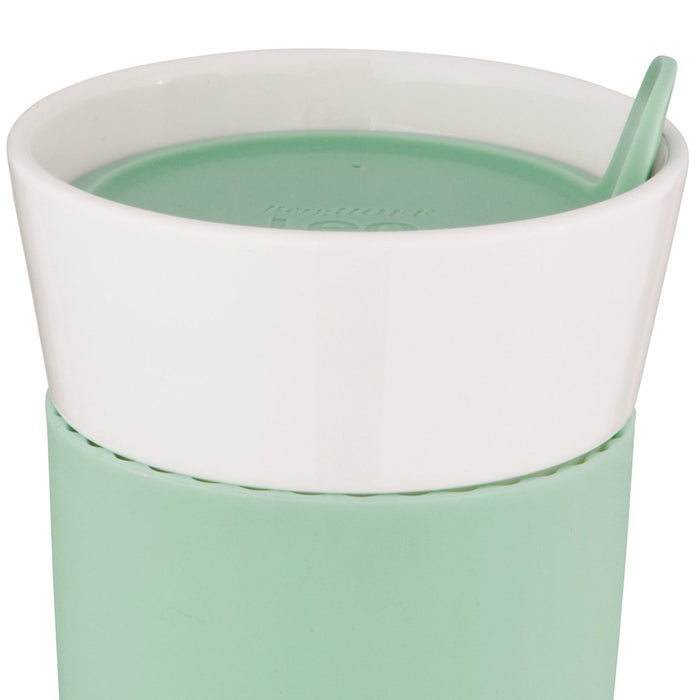 BergHOFF Leo 11.16oz. Porcelain Travel Mug, Green, Set of 2 - Mugs