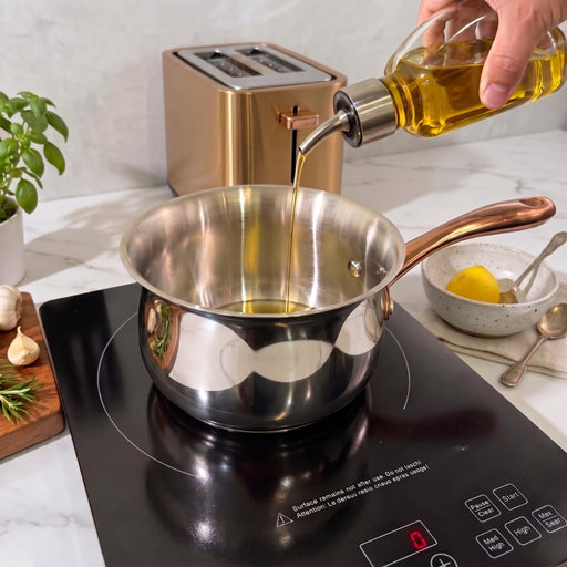 BergHOFF Ouro Gold 18/10 Stainless Steel 6.25" Saucepan with SS Lid, 2.5qt. - Saucepans