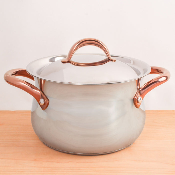 BergHOFF Ouro Gold 18/10 Stainless Steel 8" Stockpot with SS Lid, 5qt. - Dutch Ovens