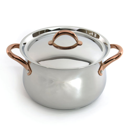 BergHOFF Ouro Gold 18/10 Stainless Steel 9.5" Stockpot with SS Lid, 8.1qt - Dutch Ovens