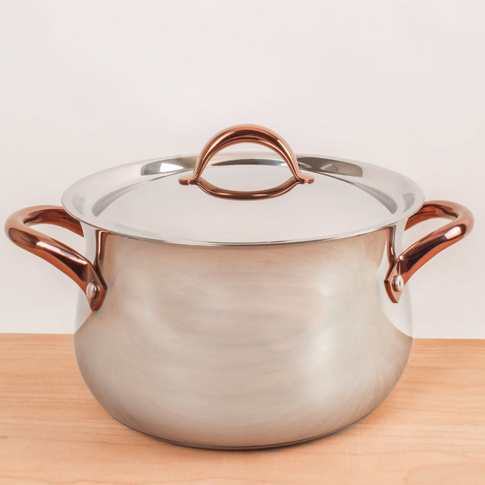 BergHOFF Ouro Gold 18/10 Stainless Steel 9.5" Stockpot with SS Lid, 8.1qt - Dutch Ovens