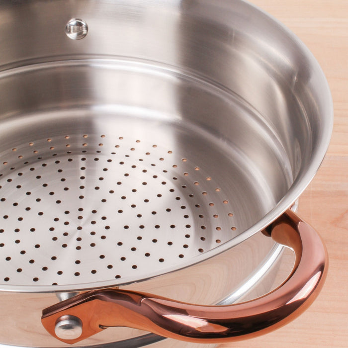 BergHOFF Ouro Gold 18/10 Stainless Steel 9.5" Steamer Insert, Two Side Handles - Food Steamers