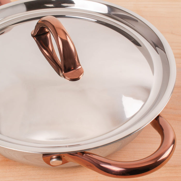BergHOFF Ouro Gold 18/10 Stainless Steel 9.5" Deep Skillet with SS Lid, 3.1qt. - Skillets & Frying Pans