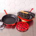 BergHOFF Neo 4pc Cast Iron Grill & Fry Pan Set, Red - Cookware Sets