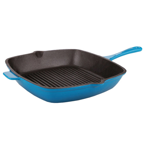 BergHOFF Neo 5pc Cast Iron Cookware Set with Slotted Steak Press, Blue - Cookware Sets
