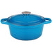 BergHOFF Neo 5pc Cast Iron Cookware Set with Slotted Steak Press, Blue - Cookware Sets