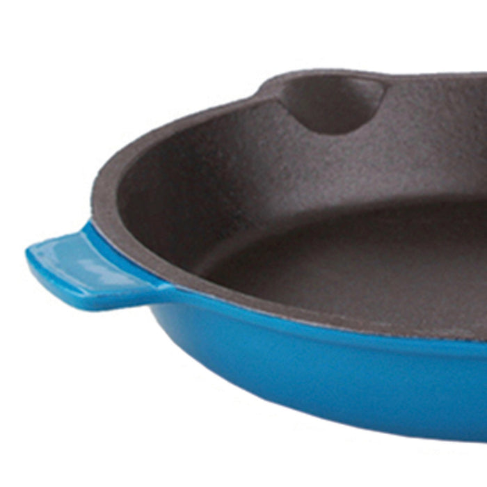 BergHOFF Neo 5pc Cast Iron Cookware Set with Slotted Steak Press, Blue - Cookware Sets