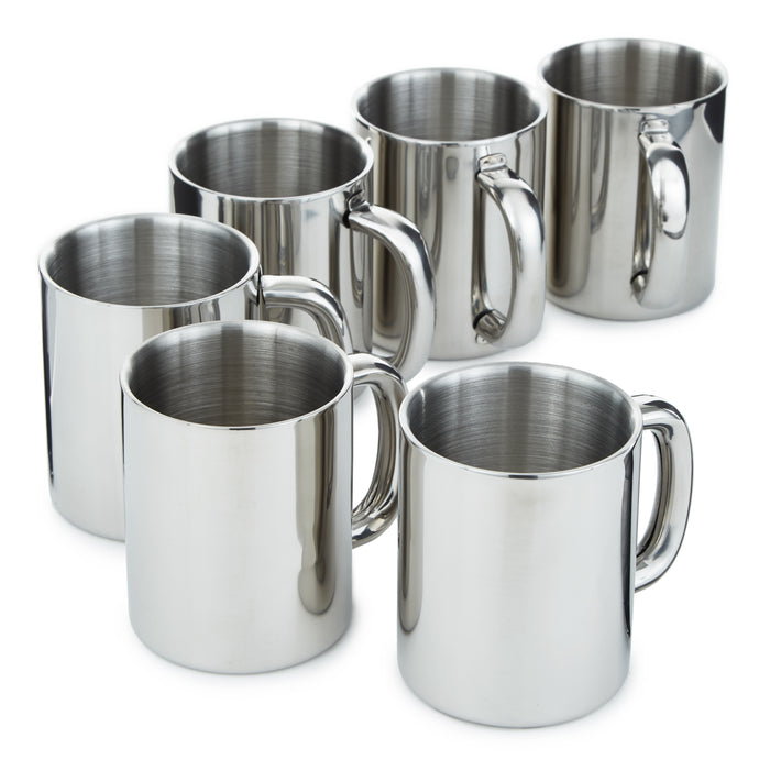 BergHOFF 6Pc 18/10 Stainless Steel Mug Set, 12 oz