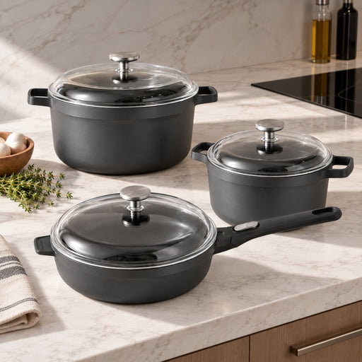 BergHOFF GEM 6pc Nonstick Cast Aluminum Cookware Set - Cookware Sets