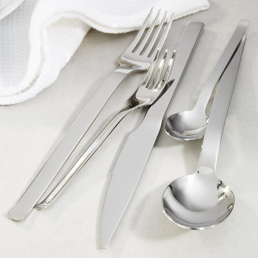 Image 2 of Essentials 60Pc 18/10 Stainless Steel Flatware Set, Essense