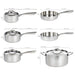 BergHOFF Vintage 10pc Tri-Ply 18/10 Stainless Steel Cookware Set with Lids, Hammered - Cookware Sets