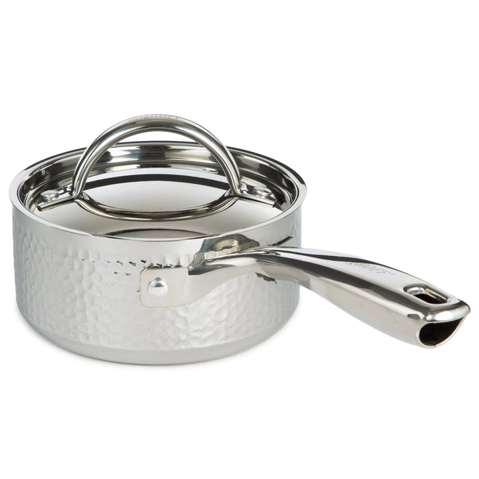 BergHOFF Vintage 10pc Tri-Ply 18/10 Stainless Steel Cookware Set with Lids, Hammered - Cookware Sets