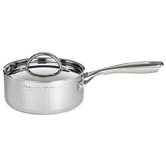 BergHOFF Vintage 10pc Tri-Ply 18/10 Stainless Steel Cookware Set with Lids, Hammered - Cookware Sets