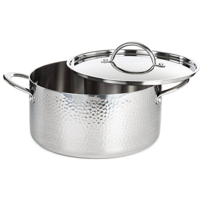 BergHOFF Vintage 10pc Tri-Ply 18/10 Stainless Steel Cookware Set with Lids, Hammered - Cookware Sets