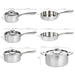Image 3 of BergHOFF Vintage 10Pc Tri-Ply 18/10 Stainless Steel Cookware Set, Hammered