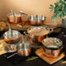 BergHOFF Vintage Tri-Ply Copper 5.5" Saucepan 1qt. with Lid, Hammered - Saucepans