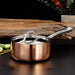 Image 01 of Vintage Tri-Ply Copper 7" Saucepan 2qt. with Lid, Polished
