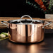 BergHOFF Vintage Tri-Ply Copper 9.5" stockpot 5.5qt. with Lid, Polished - Stock Pots