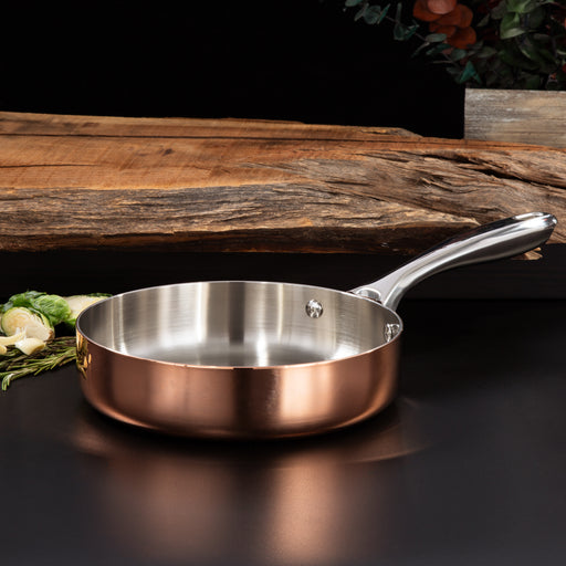 Image 01 of Vintage Tri-Ply Copper 8" Deep Skillet, Polished