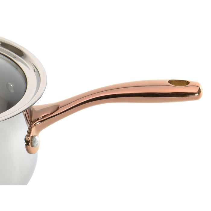 BergHOFF Ouro Gold 18/10 Stainless Steel 6.25" Saucepan with Glass Lid 2.5qt. - Saucepans
