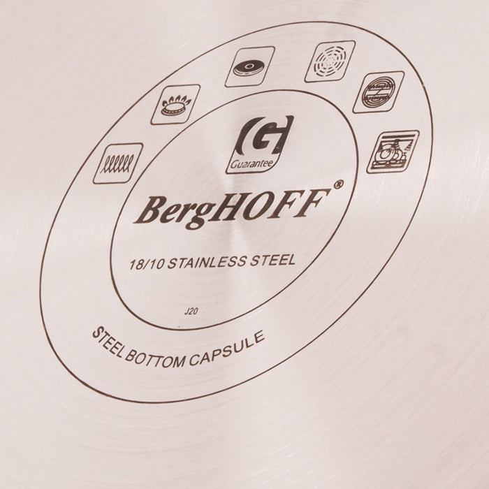 BergHOFF Ouro Gold 18/10 Stainless Steel 8" Stockpot with Glass Lid, 5qt. - Dutch Ovens