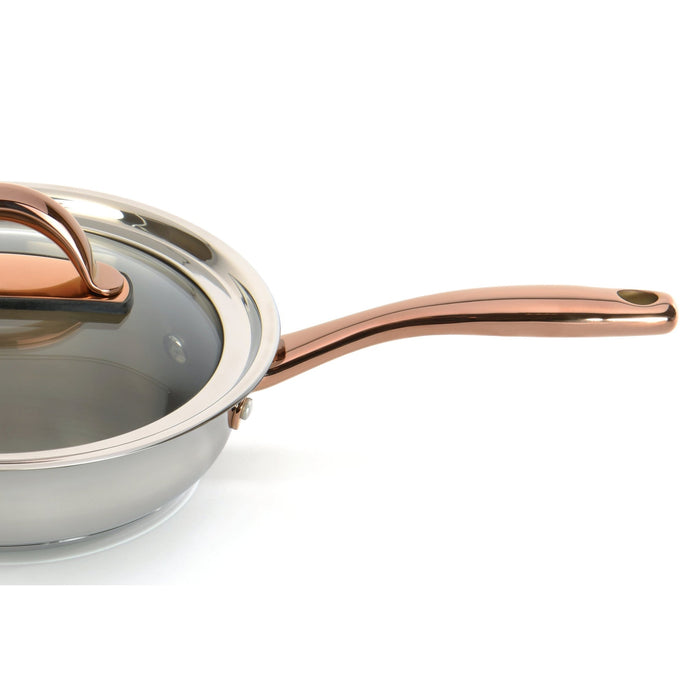 BergHOFF Ouro Gold 18/10 Stainless Steel 9.5" Deep Skillet with Glass Lid 3.1qt. - Skillets & Frying Pans
