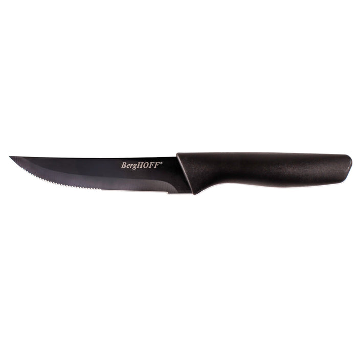 BergHOFF 8pc Serrated Stainless Steel Steak Knife Set 4.25", Black - Kitchen Knives