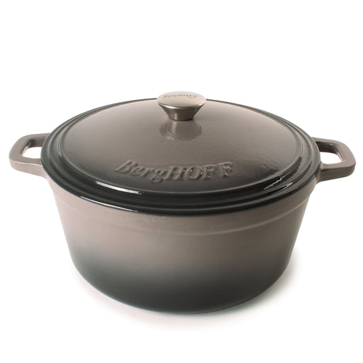 BergHOFF Neo Cast Iron 7qt. Round Dutch Oven 11" with Lid, Oyster - Dutch Ovens