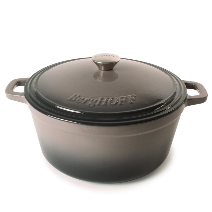 BergHOFF Neo Cast Iron 7qt. Round Dutch Oven 11" with Lid, Oyster - Dutch Ovens
