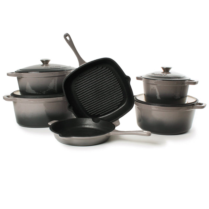 BergHOFF Neo Cast Iron Square Grill Pan 11", Oyster - Griddles & Grill Pans