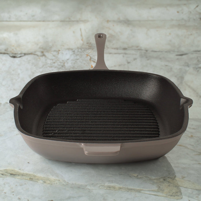 BergHOFF Neo Cast Iron Square Grill Pan 11", Oyster - Griddles & Grill Pans