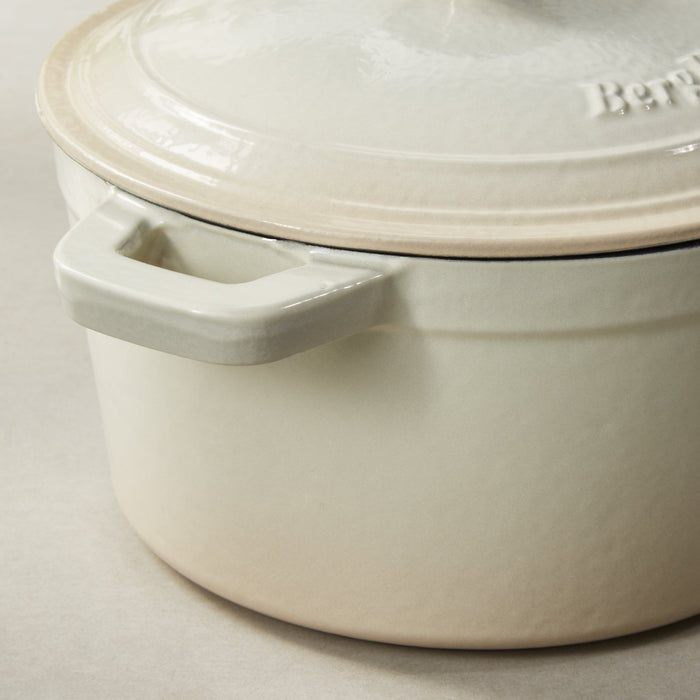 BergHOFF Neo Cast Iron 7qt. Round Dutch Oven 11" with Lid, Meringue - Dutch Ovens