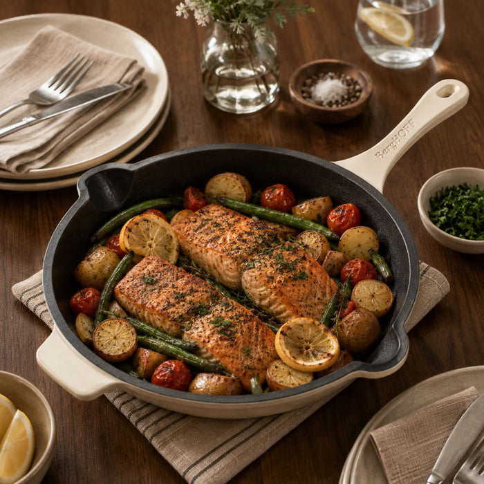 BergHOFF Neo Cast Iron Fry Pan 10", Meringue - Skillets & Frying Pans