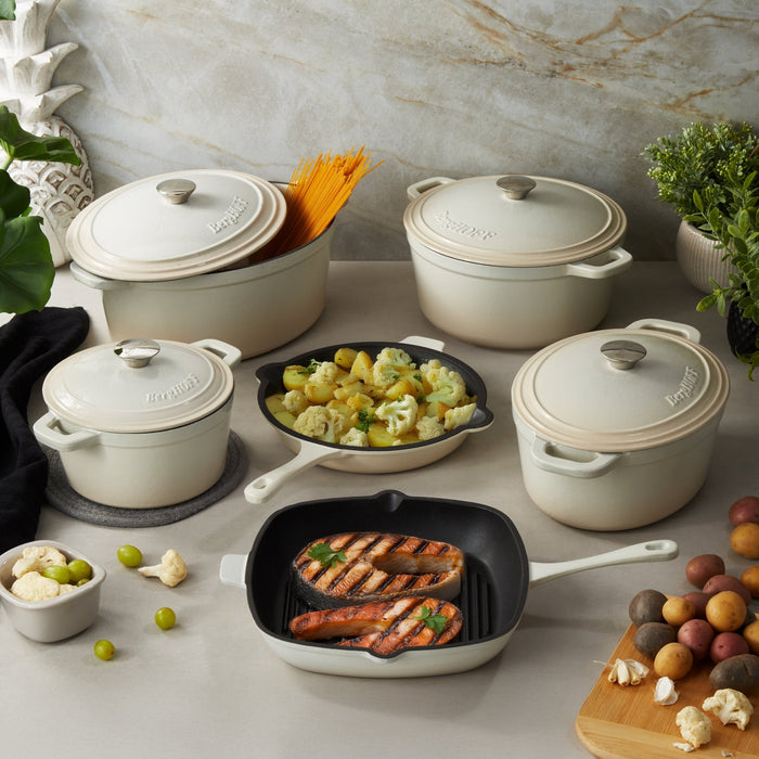 BergHOFF Neo Cast Iron Fry Pan 10", Meringue - Skillets & Frying Pans