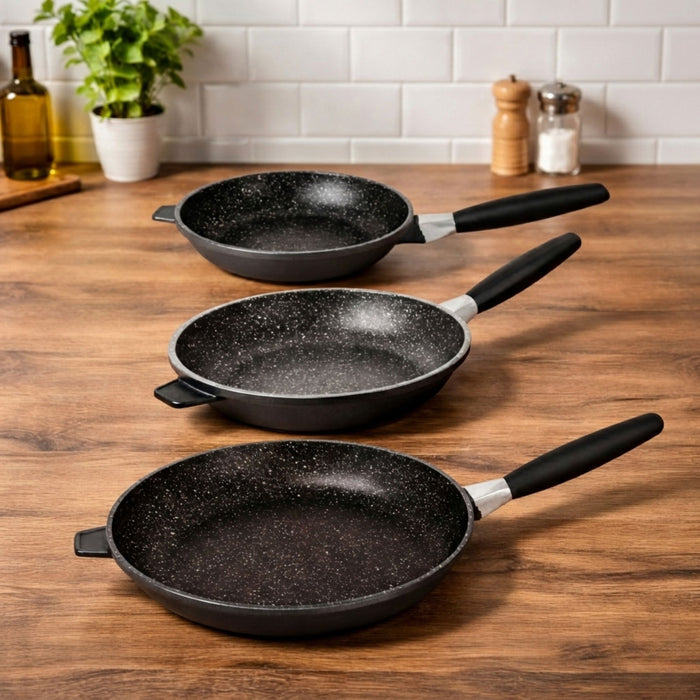 Image 1 of EuroCAST Cast Aluminum Nonstick 3Pc Fry Pan Set, 8", 10" & 11"