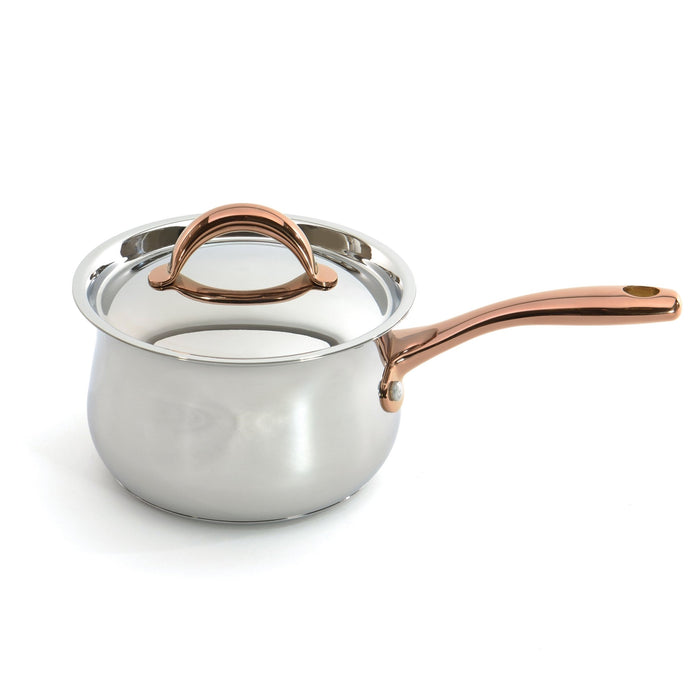 BergHOFF Ouro Gold 10Pc 18/10 Stainless Steel Cookware Set, SS Lids, Rose Gold Handles - Cookware Sets